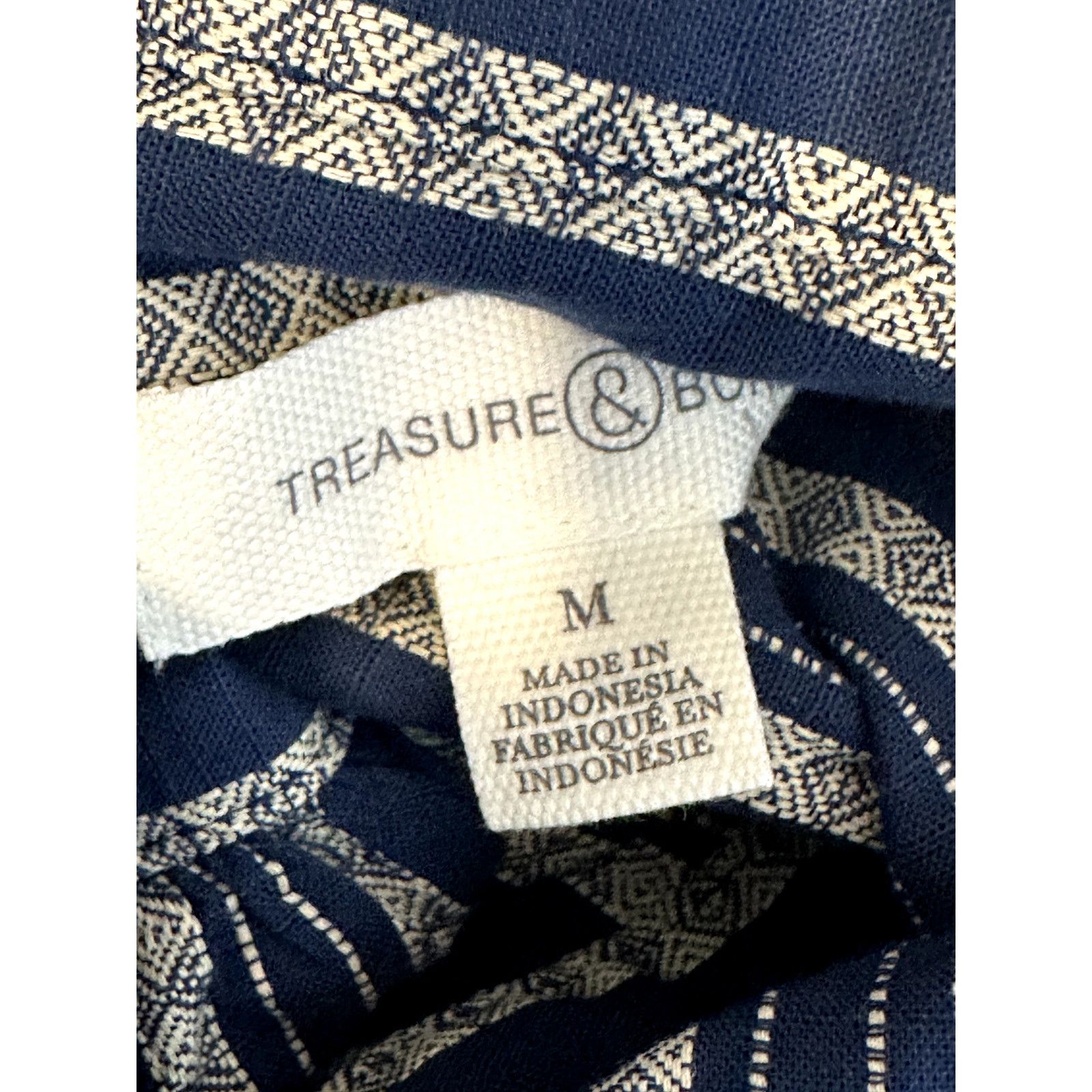 Treasure & Bond Treasure & Bond Blue Tan Striped Button Down Blouse M NWT Size M / US 6-8 / IT 42-44 - 8 Thumbnail