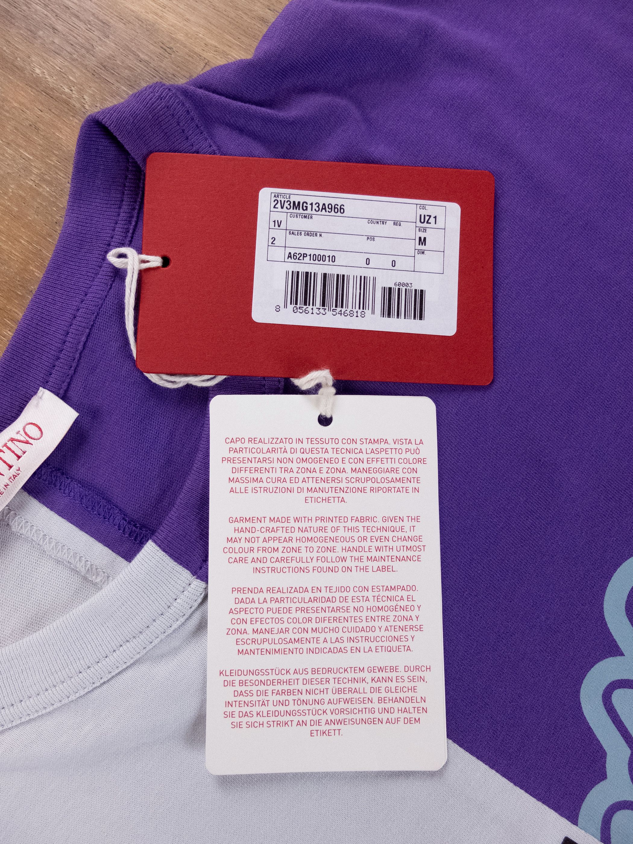 Valentino VALENTINO Garavani gray purple university logo t-shirt M Size US M / EU 48-50 / 2 - 6 Thumbnail