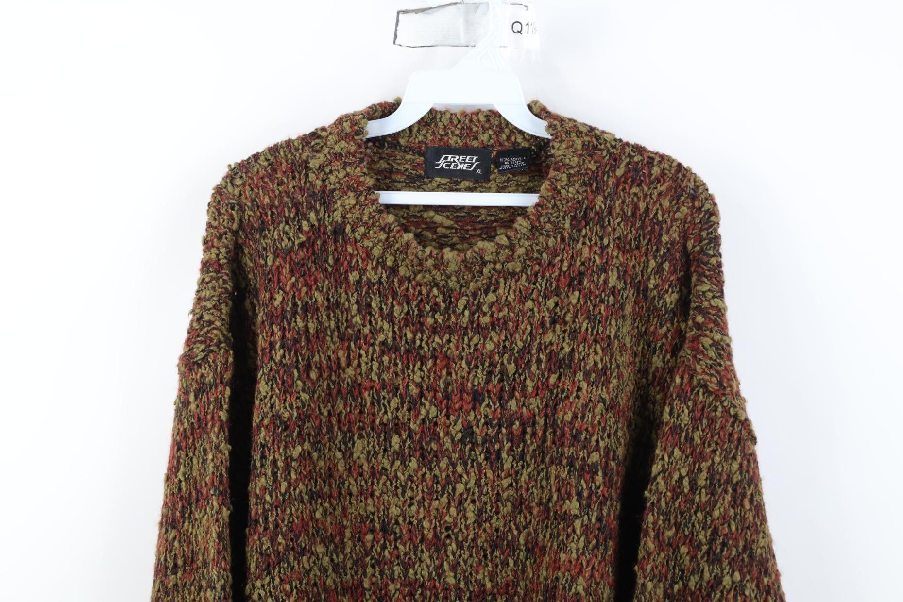 Vintage Vintage 90s Streetwear Textured Fleck Knit Crewneck Sweater Size US XL / EU 56 / 4 - 2 Thumbnail