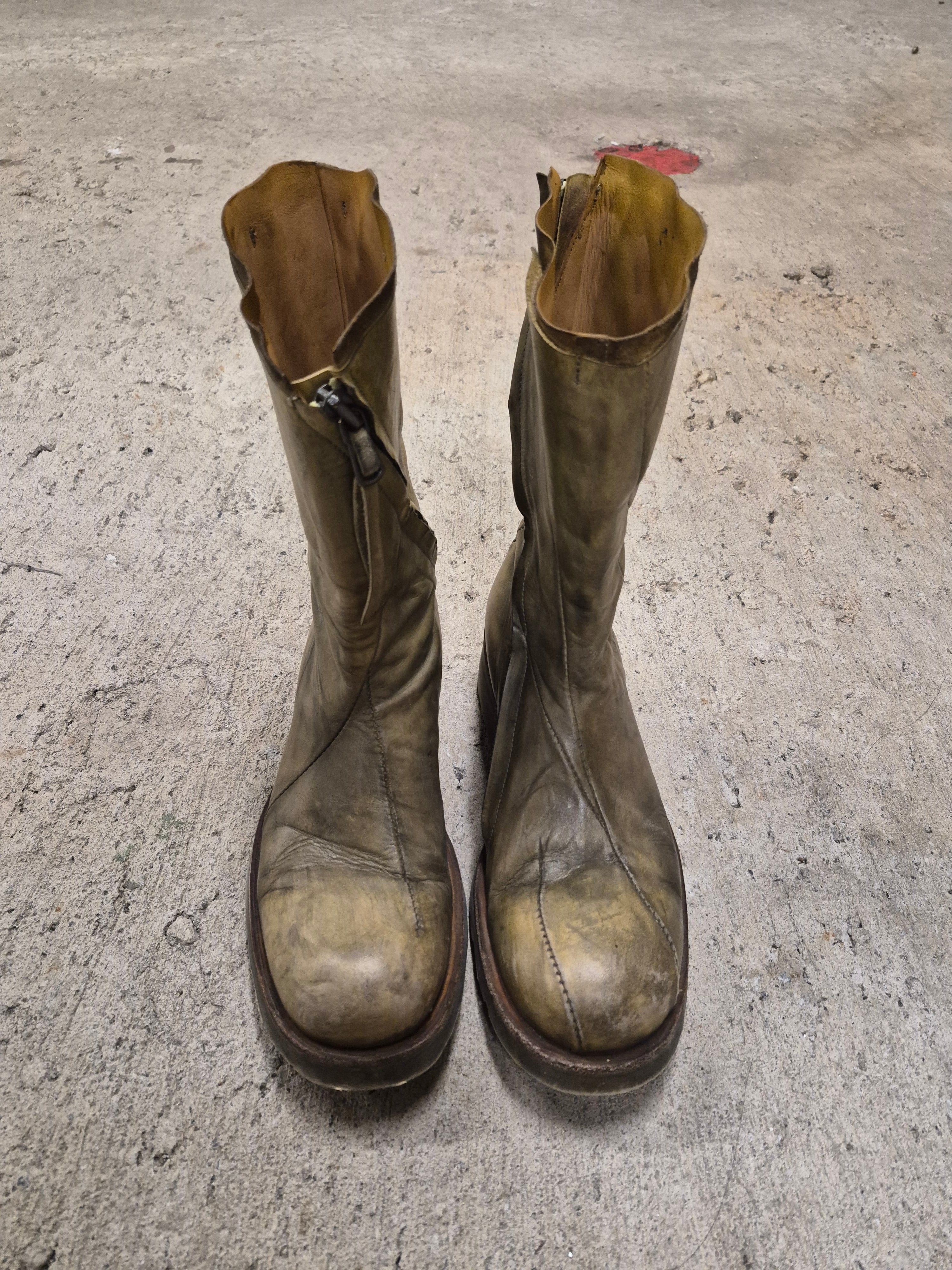 Leon Emanuel Blanck LEB Dyed Distortion Horse Leather Wedge Boot Size US 10.5 / EU 43-44 - 3 Thumbnail