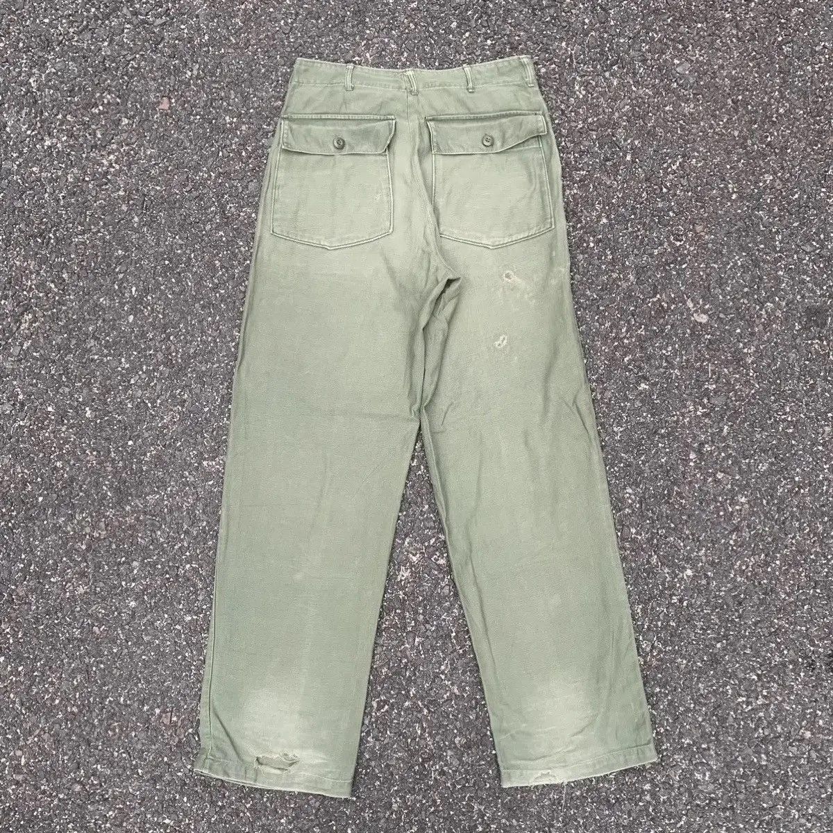 Army Of Me VINTAGE ARMY 29x32 CUSTOM EMBROIDERY TROUSERS FATIGUE FADED Size US 29 - 7 Thumbnail