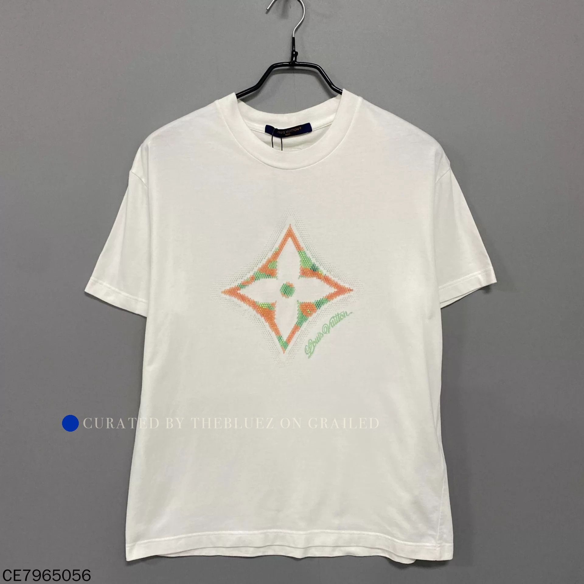 Louis Vuitton Crystal Logo Short Sleeve Tee in White Size US XS / EU 42 / 0 - 1 Thumbnail