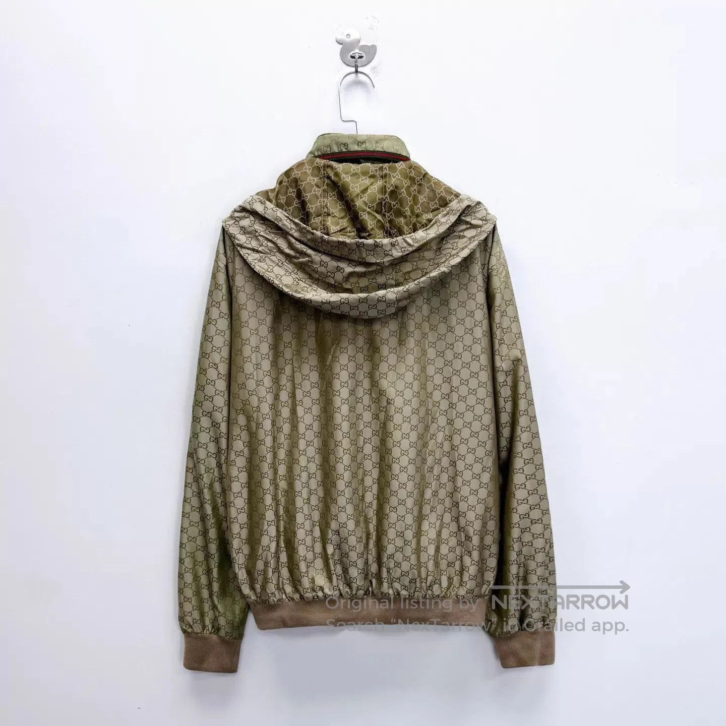 Gucci Beige Hooded Zip-Up Patterned Jacket. Size US L / EU 52-54 / 3 - 2 Thumbnail