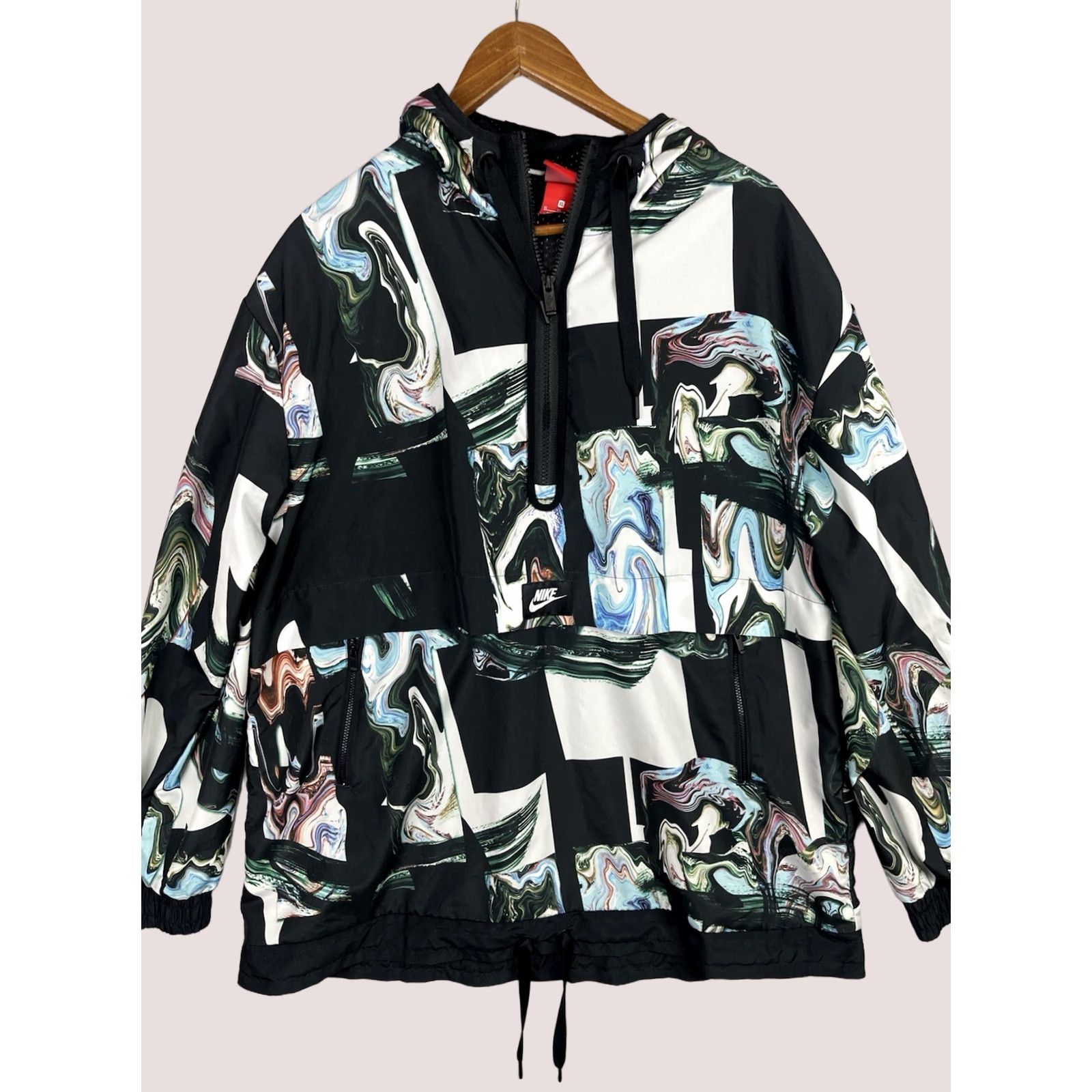 Nike Nike Windrunner Jacket Womens XL Black Marble Windbreaker Half Zip Hooded BQ6783-010 Size XL / US 12-14 / IT 48-50 - 1 Thumbnail