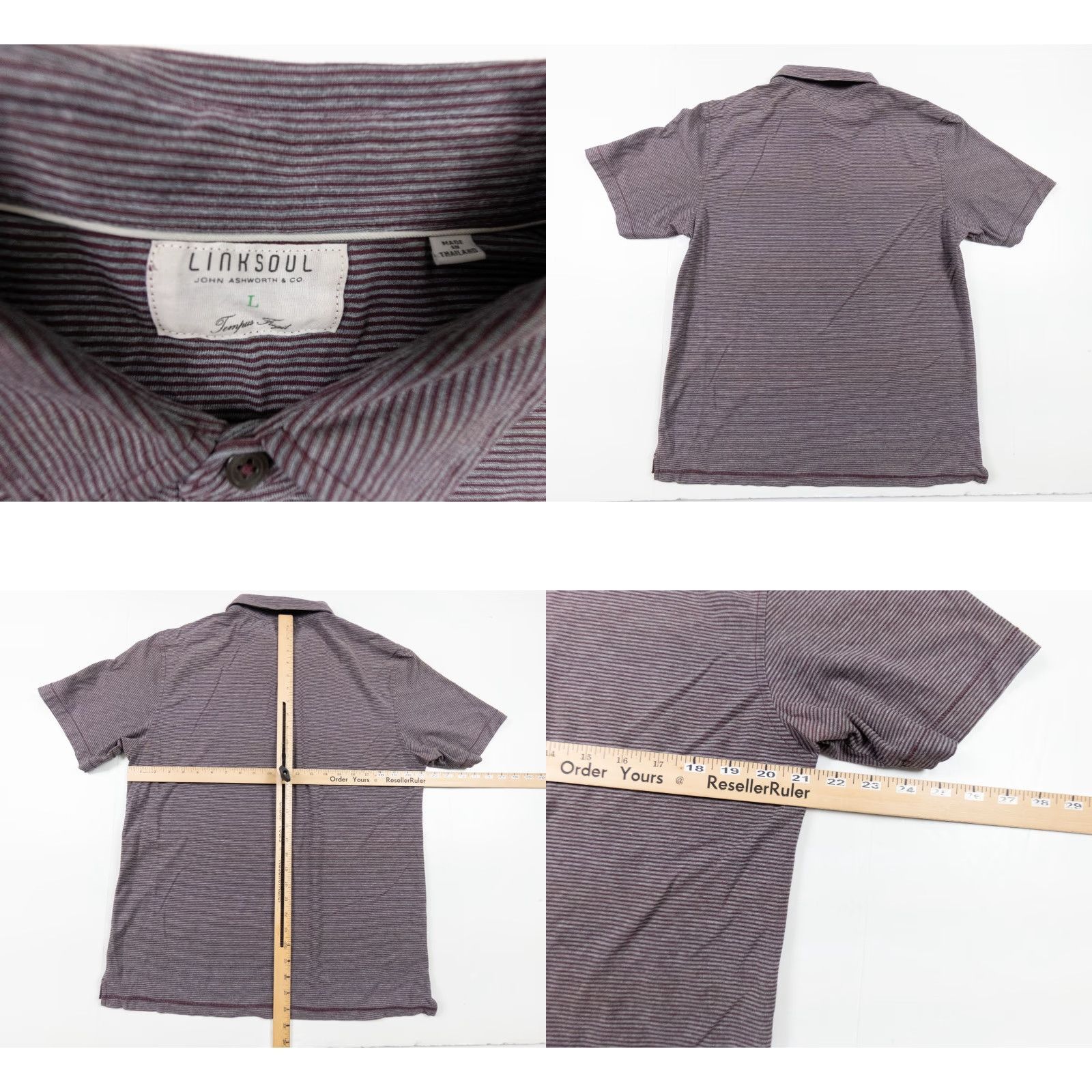 Vintage Linksoul Polo Shirt Red Gray Striped Short Sleeve Large Men’s Preppy Casual Size US L / EU 52-54 / 3 - 8 Thumbnail