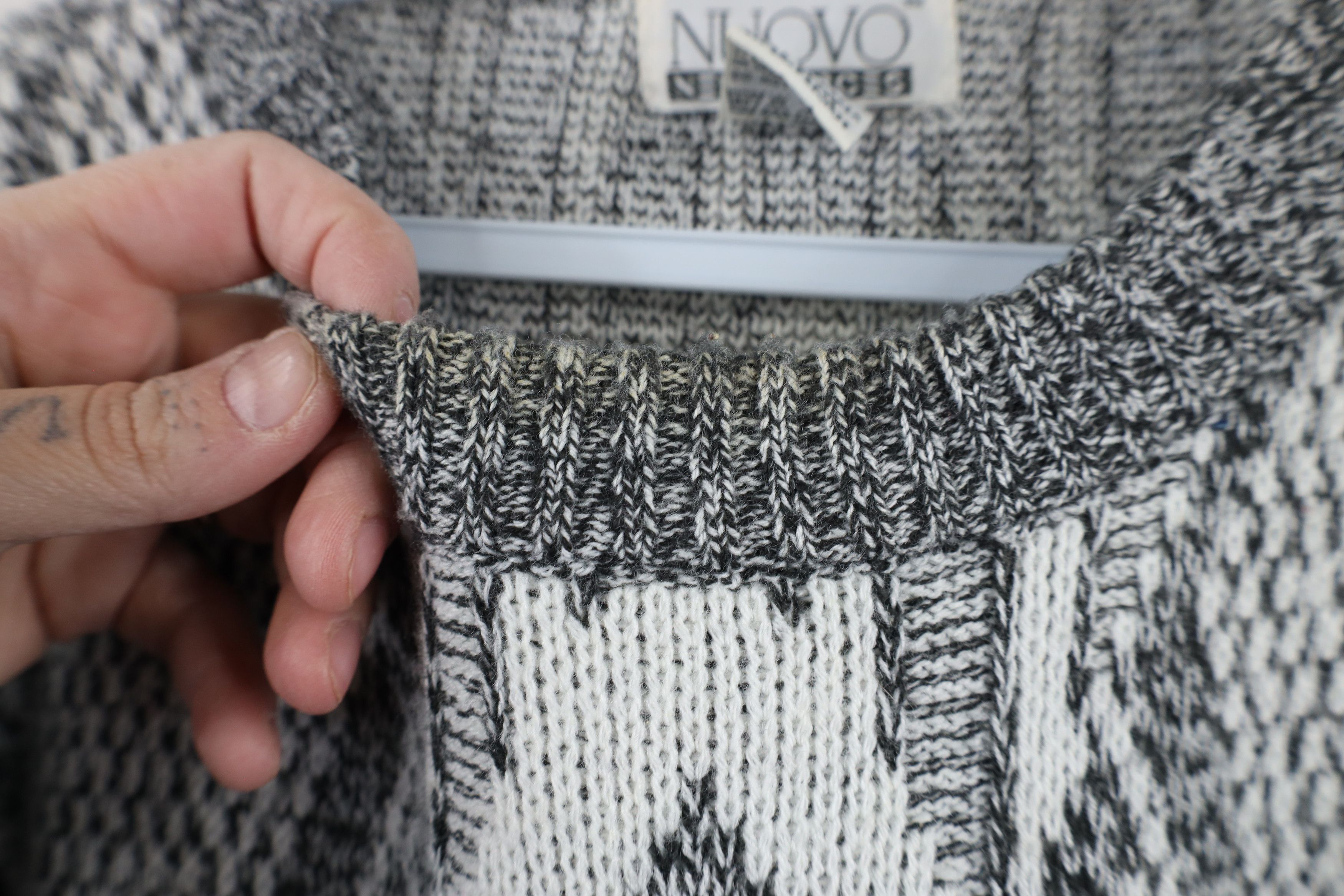 Vintage Vintage 90s Coogi Style Geometric Diamond Knit Sweater Size US XL / EU 56 / 4 - 6 Thumbnail