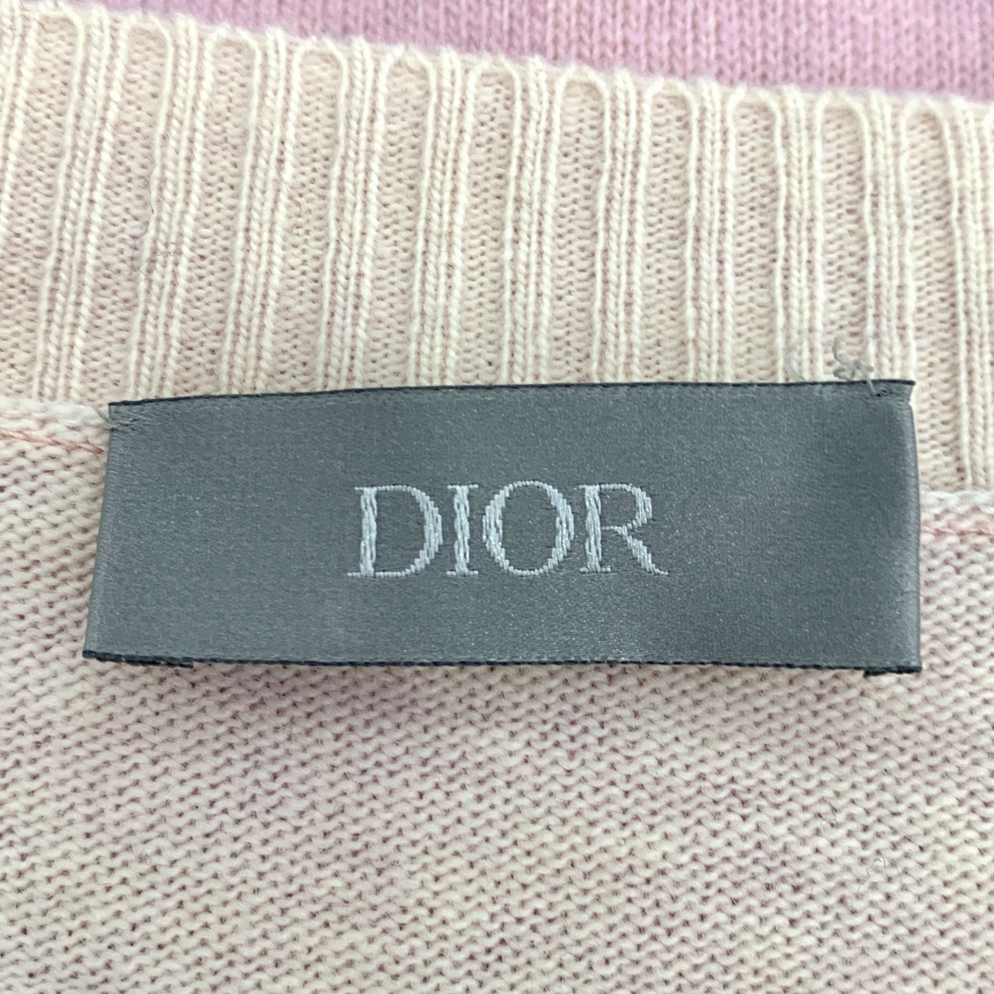 Dior Dior Pink Sweater With Blue Floral Print Long Sleeve Size L / US 10 / IT 46 - 5 Thumbnail