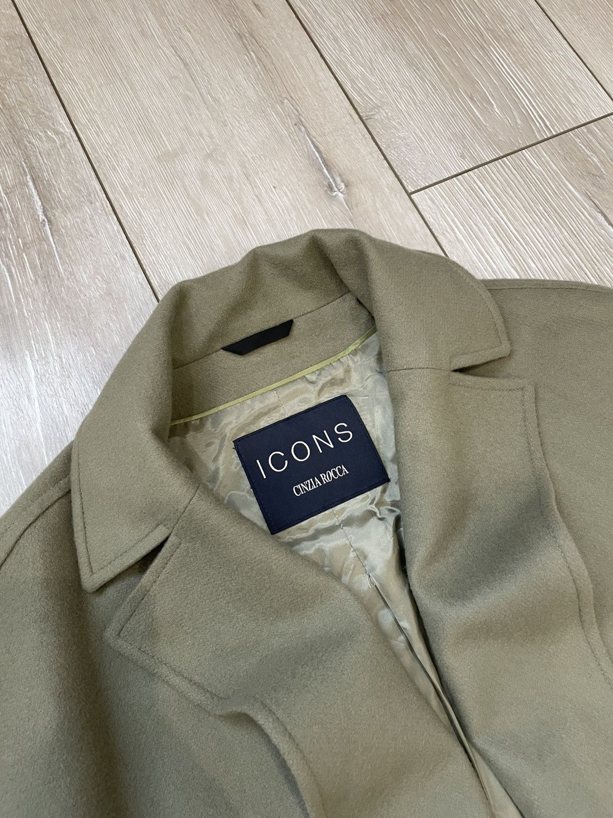 Cinzia Rocca Vintage ICONS Cinzia Rocca Virgin Wool Tan Button Coat Women Size L / US 10 / IT 46 - 2 Thumbnail