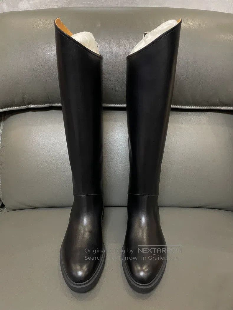 Loro Piana LORO PIANA Small calfskin metal buckle boots with rounded Size US 7.5 / IT 37.5 - 1 Thumbnail