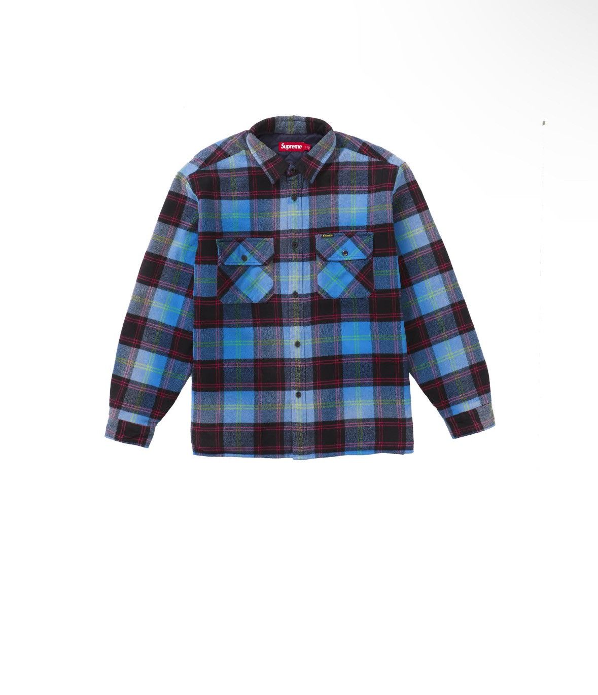 Supreme Supreme Quilted Plaid Shirt Blue size XL IN HAND‼️ | Grailed