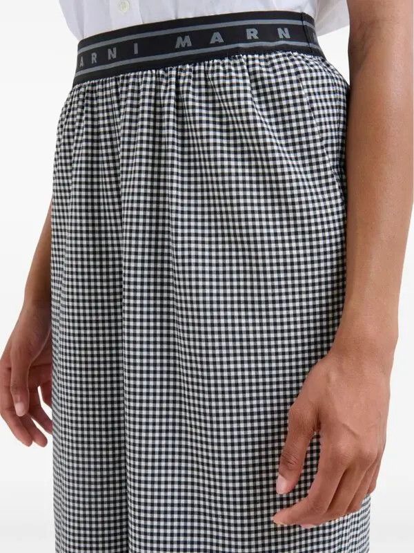 Marni o1w1db10426 Gingham-Patterned Trousers in Black Size 27" / US 4 / IT 40 - 5 Thumbnail