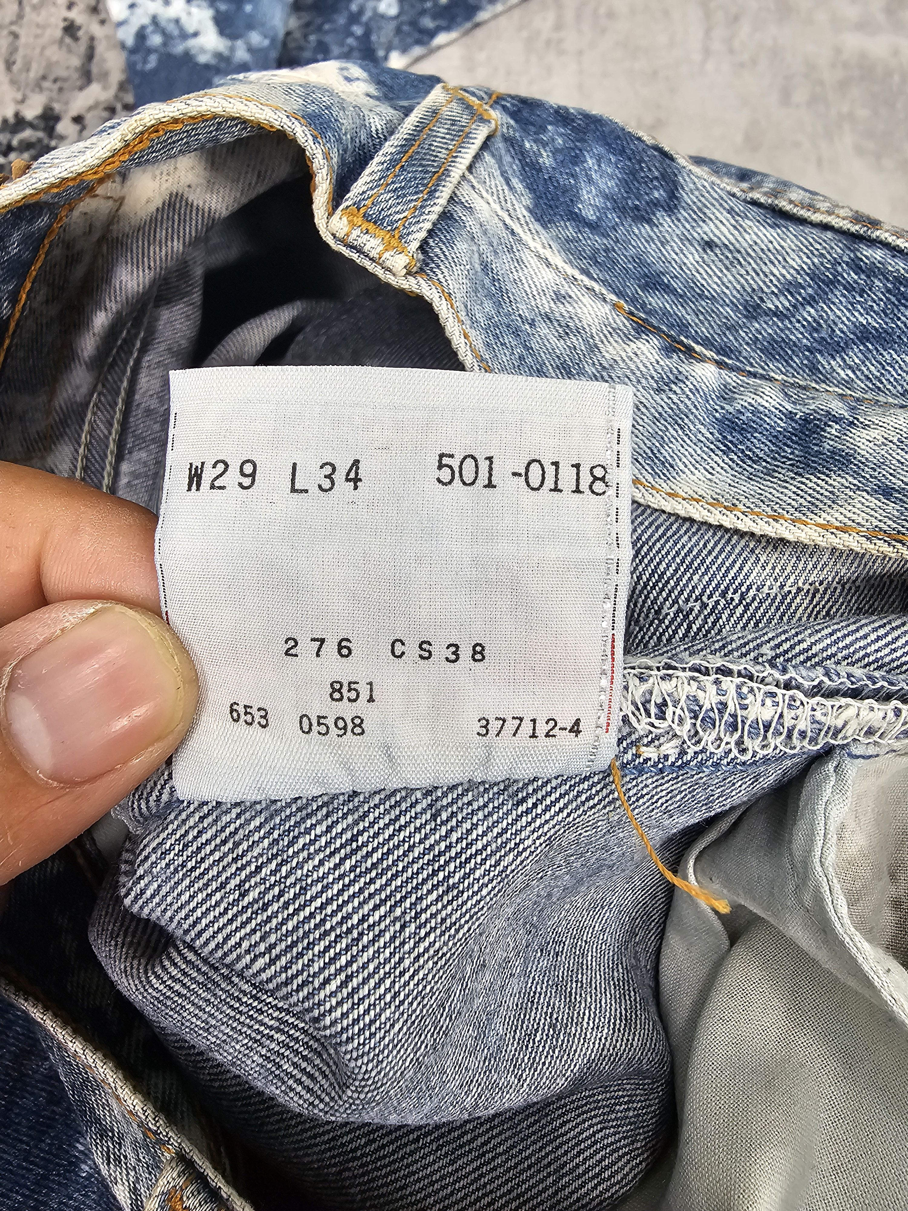 Levi's Vintage Clothing Vitg90's LEVIS 501 Bleached Effect Jeans Made In USA L0554 Size US 29 - 16 Thumbnail