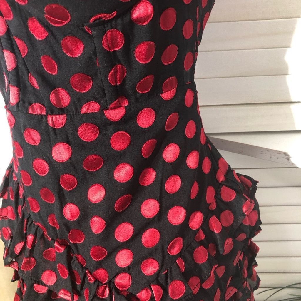 Lovers and Friends Lovers + Friends mini dress black red dot tiered ruffles M Size L / US 10 / IT 46 - 11 Thumbnail