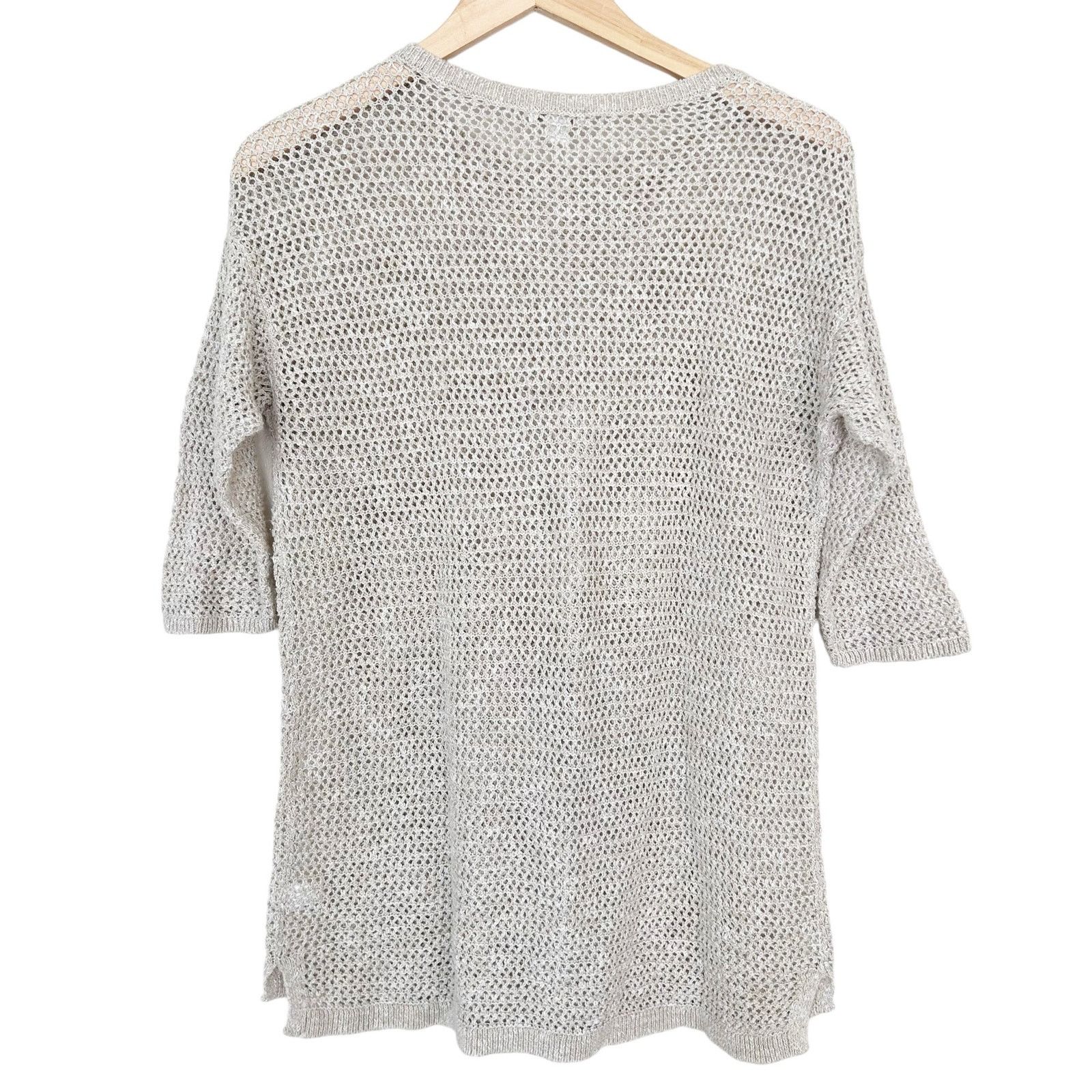 Other J. Jill Tan Linen Blend Open Knit Sweater Sz S Size S / US 4 / IT 40 - 5 Thumbnail
