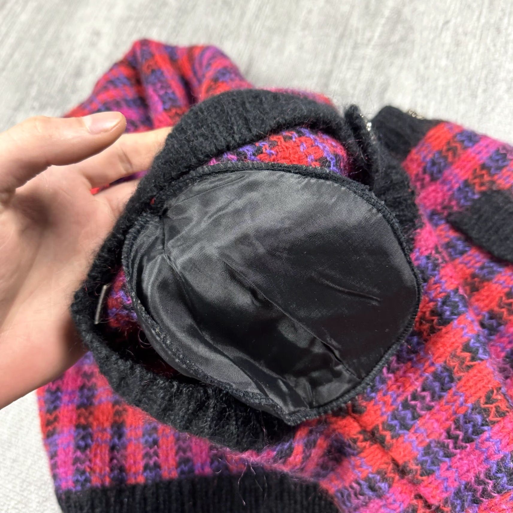 Vintage VINTAGE Amanda Smith ECLECTIC Cardigan Women L Pink Blue Black 4-Pocket Mohair Knit Pockets 90s Size L / US 10 / IT 46 - 5 Thumbnail