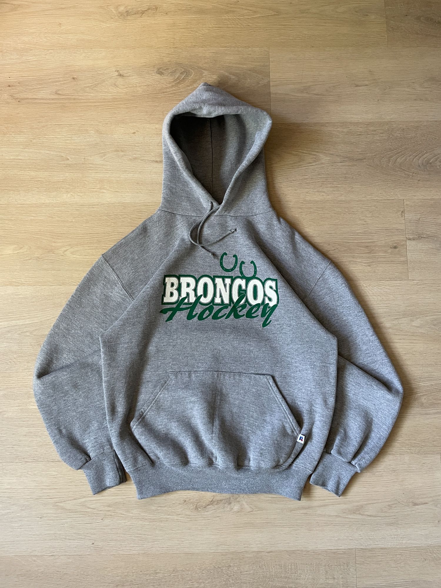 Russell Athletic × Vintage 90s Boxy 'Broncos Hockey' Russell Athletic Hoodie Size US M / EU 48-50 / 2 - 1 Thumbnail