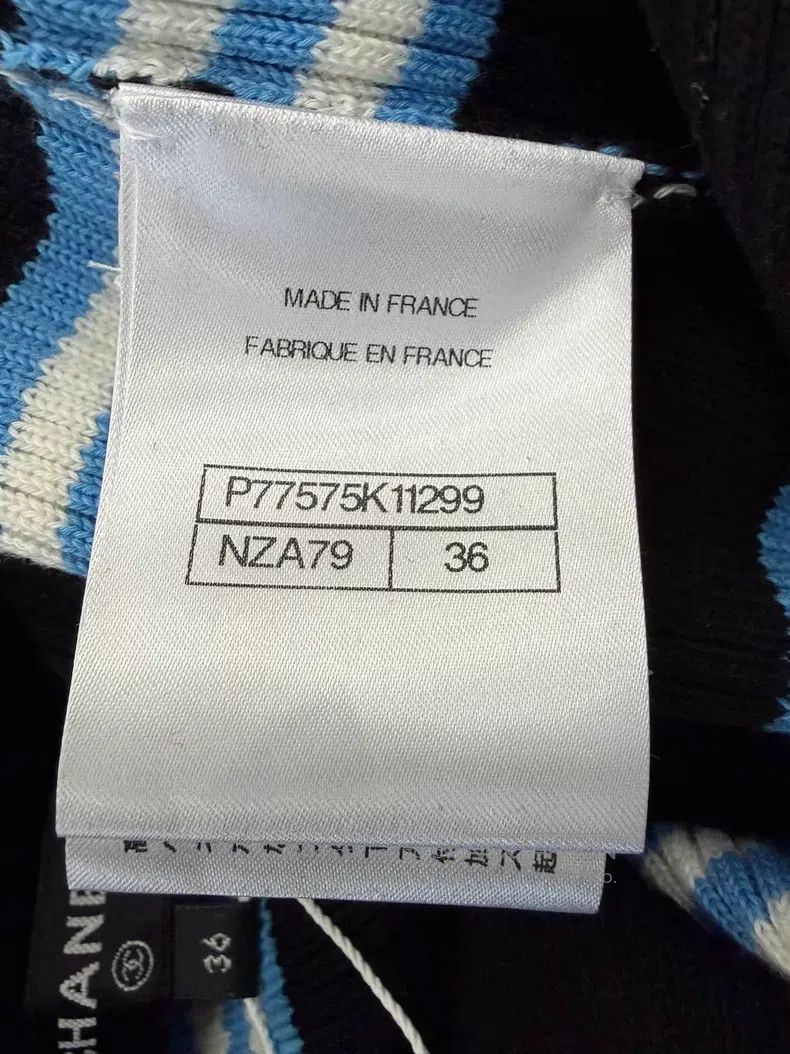 Chanel Chanel Blue striped knitted skirt Size 24" / US 00 / IT 34 - 5 Thumbnail