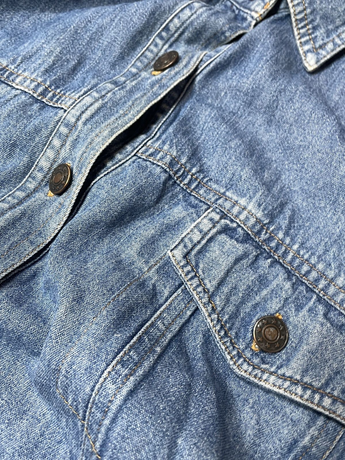 Vintage 🔥Offers🔥Vintage Y2K Denim Shirt Boxy Fit Wide Rare Size US XL / EU 56 / 4 - 6 Thumbnail