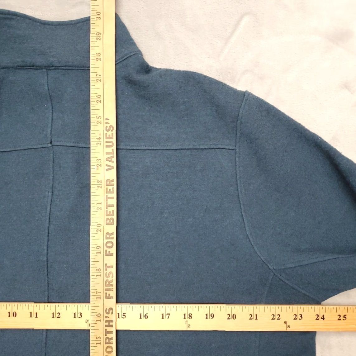 Vintage Ibex Jacket Mens Blue 94% Merino Wool 1/4 Zip Pullover Outdoors Made in USA XL Windbreaker Pockets Solid Regular Wool Size US XL / EU 56 / 4 - 8 Thumbnail