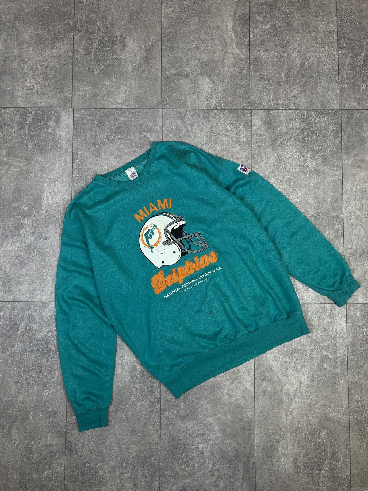 NFL × Russell Athletic × Vintage Vintage 90s Miami Dolphins Crewneck Sweatshirt rare y2k NFL Size US L / EU 52-54 / 3 - 19 Thumbnail