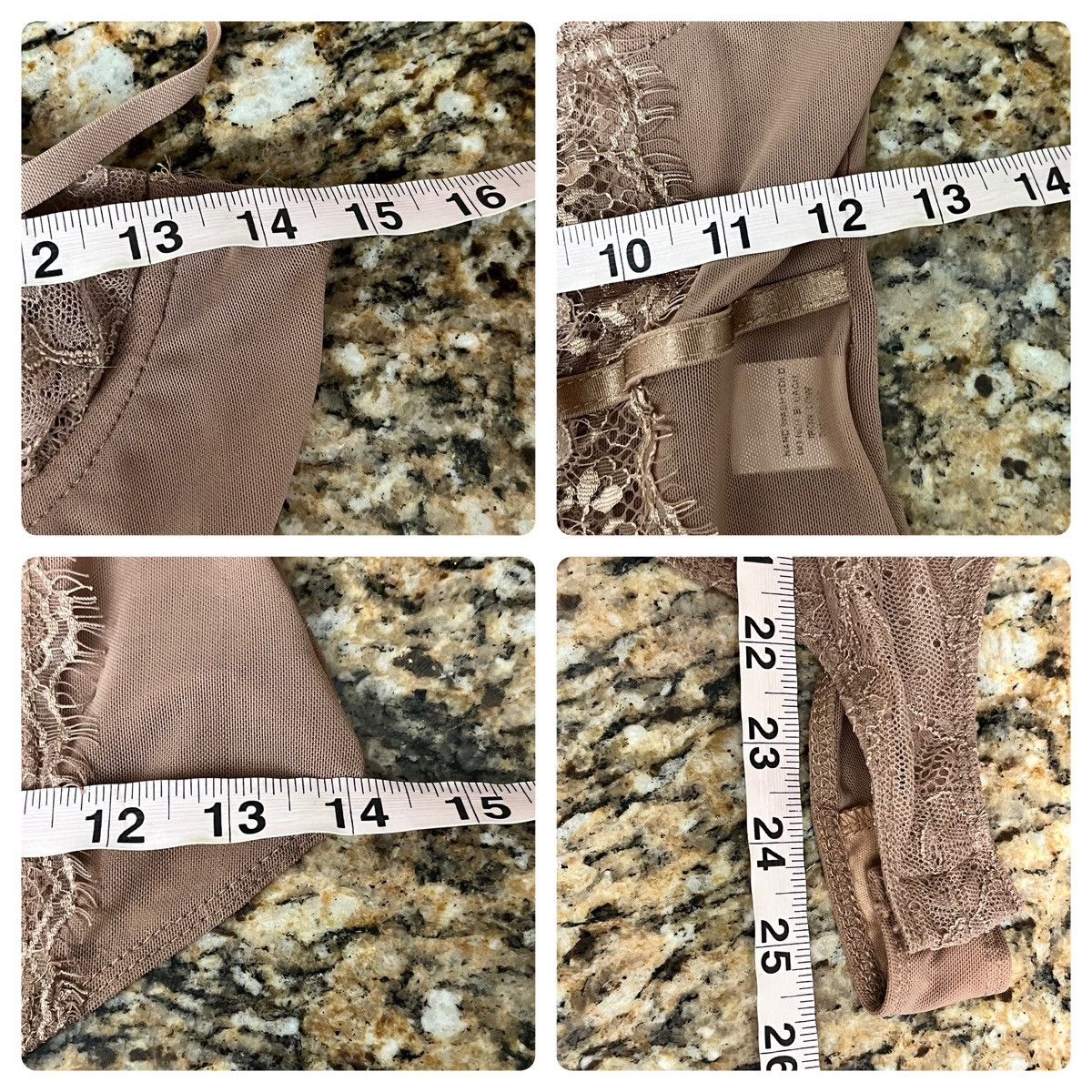 Designer Iris Tan Lace Sheer Thong Bodysuit Party Underwired M Brown Size M / US 6-8 / IT 42-44 - 5 Thumbnail