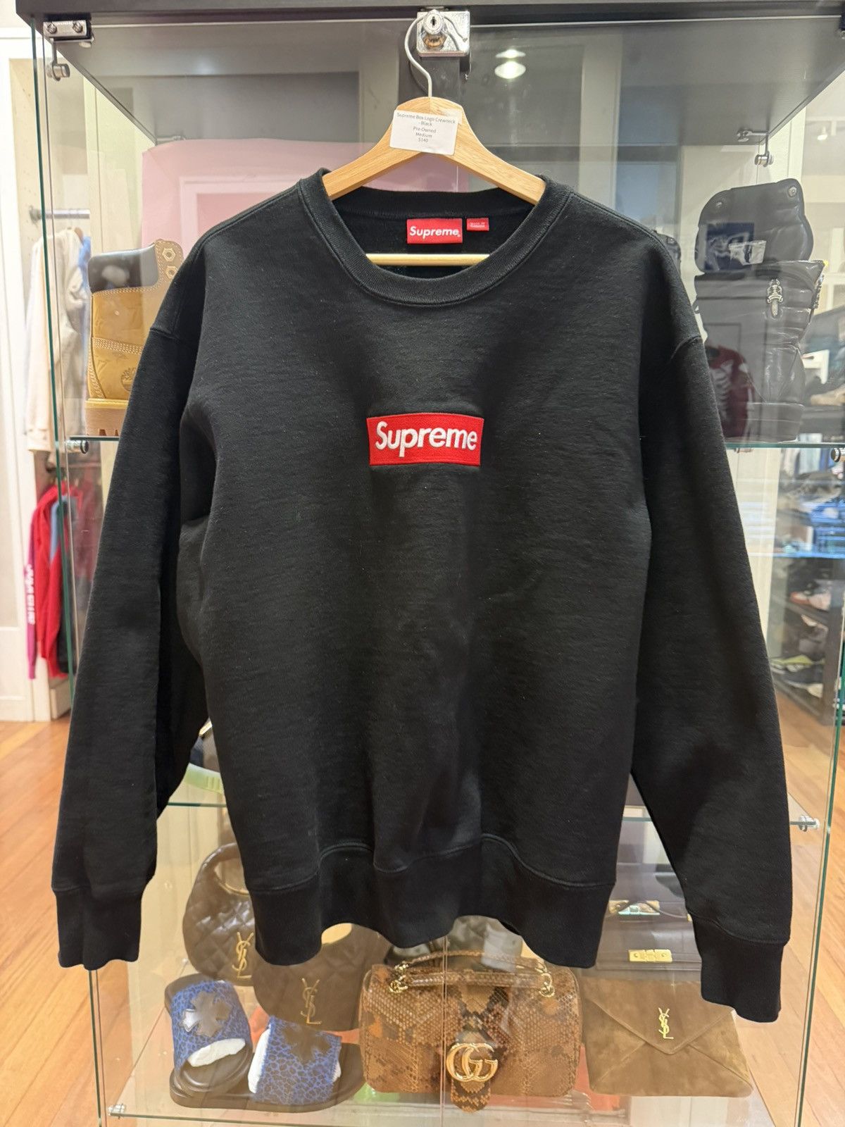 Supreme Supreme Washed Box Logo Crewneck - Black | Grailed