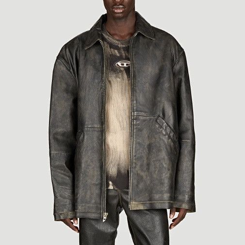 Diesel Diesel Leather Jacket L-Stoller - Vintage Black Size US L / EU 52-54 / 3 - 1 Thumbnail