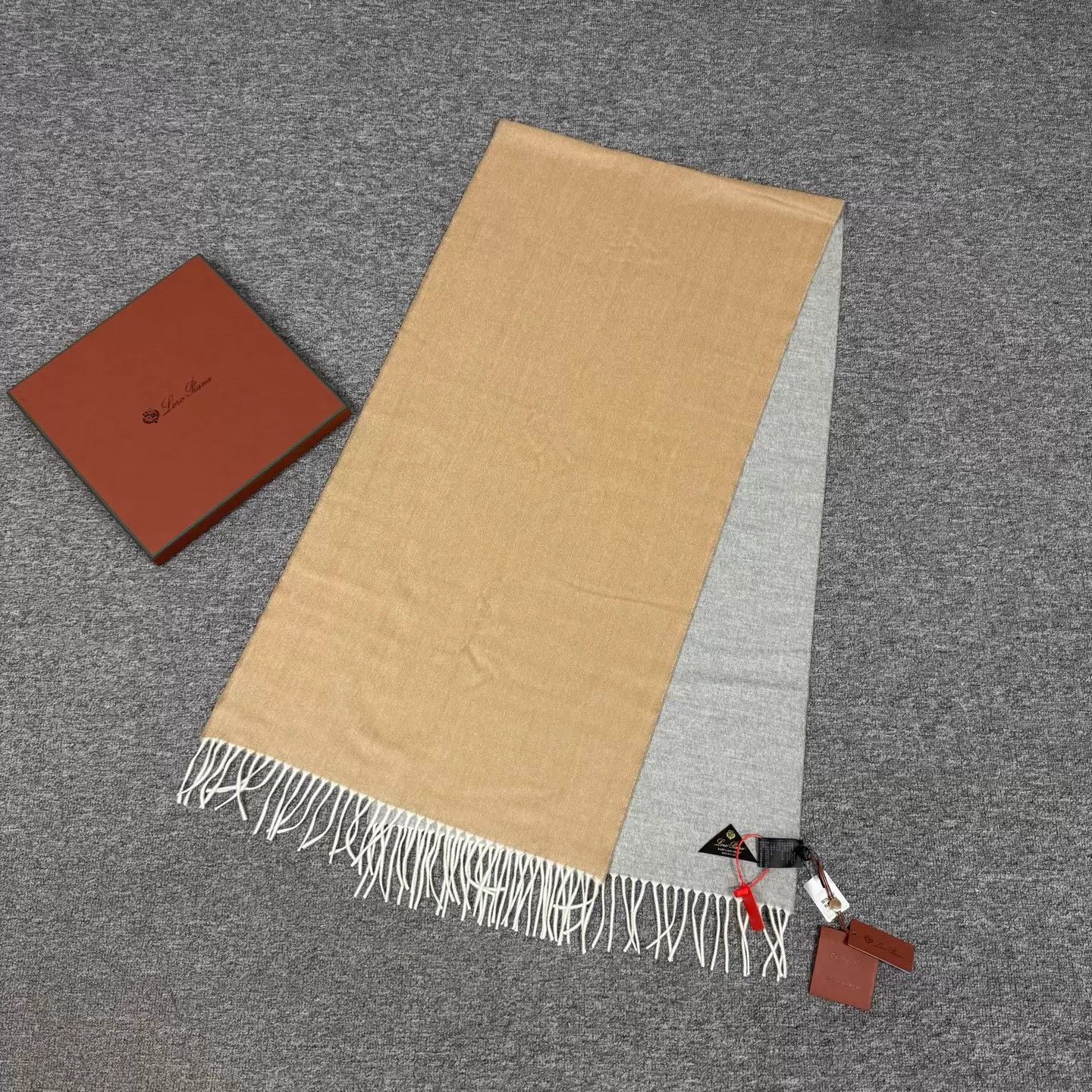 Loro Piana Loro Piana double two-tone cashmere fringe scarf Size ONE SIZE - 2 Thumbnail