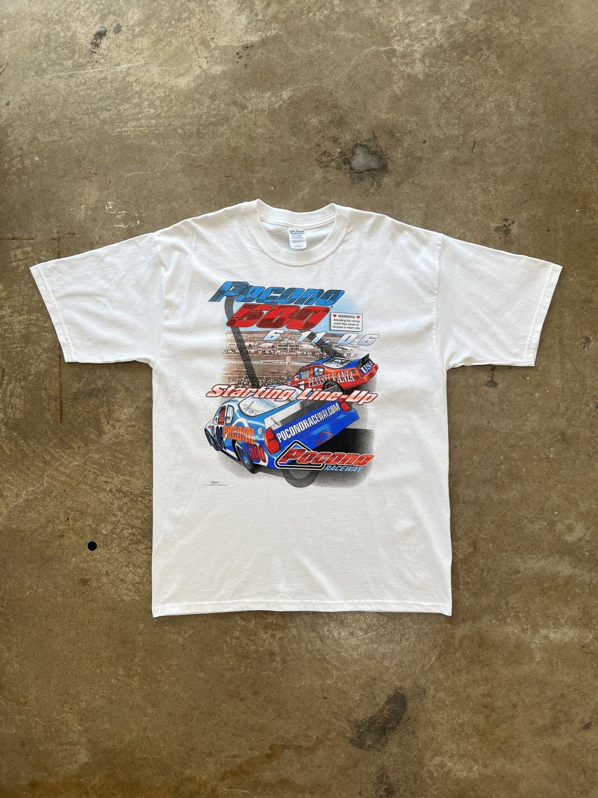 NASCAR Vintage 2006 Pocono 500 Starting Line Up Racing Tee Large Size US XL / EU 56 / 4 - 2 Thumbnail