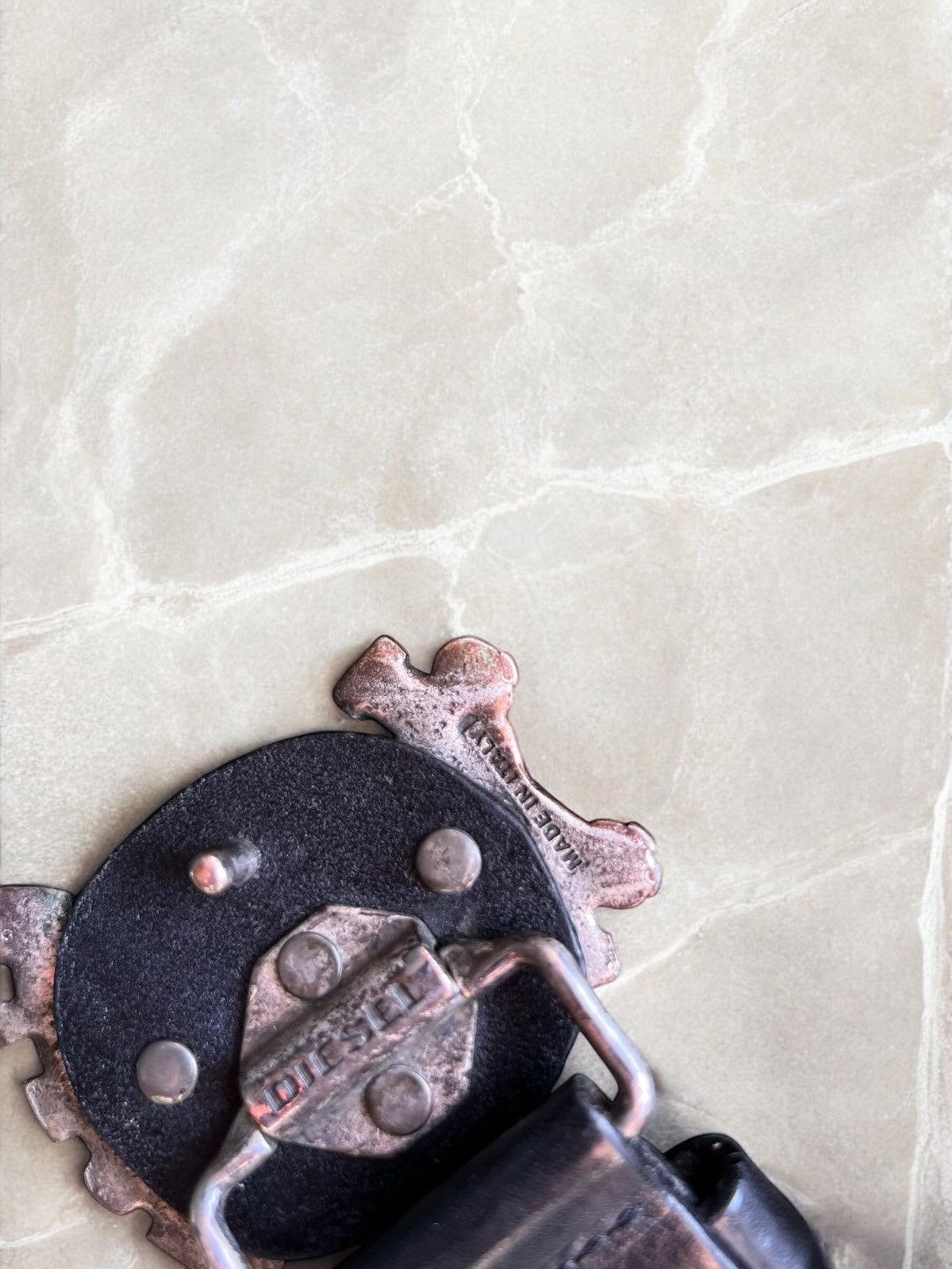 Diesel × Leather × Vintage DIESEL MOTOR SKULL METAL BELT Vintage LEATHER avant garde Size ONE SIZE - 6 Thumbnail