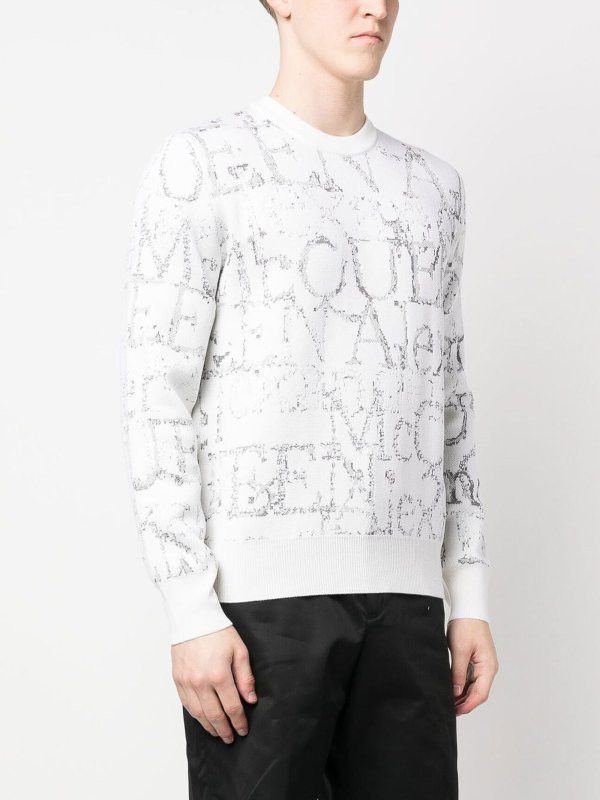 Alexander McQueen o1y1024 Sweater In White Size US M / EU 48-50 / 2 - 3 Thumbnail