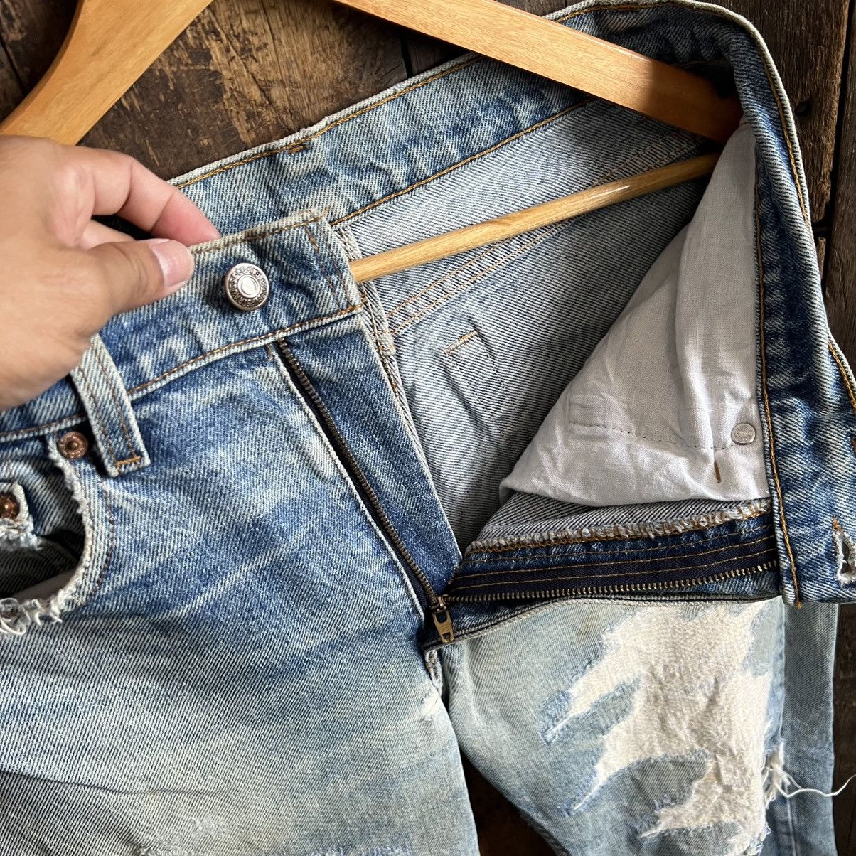 Levi's × Vintage Vintage Levis 505 Distressed Denim Jeans Size US 32 / EU 48 - 7 Thumbnail