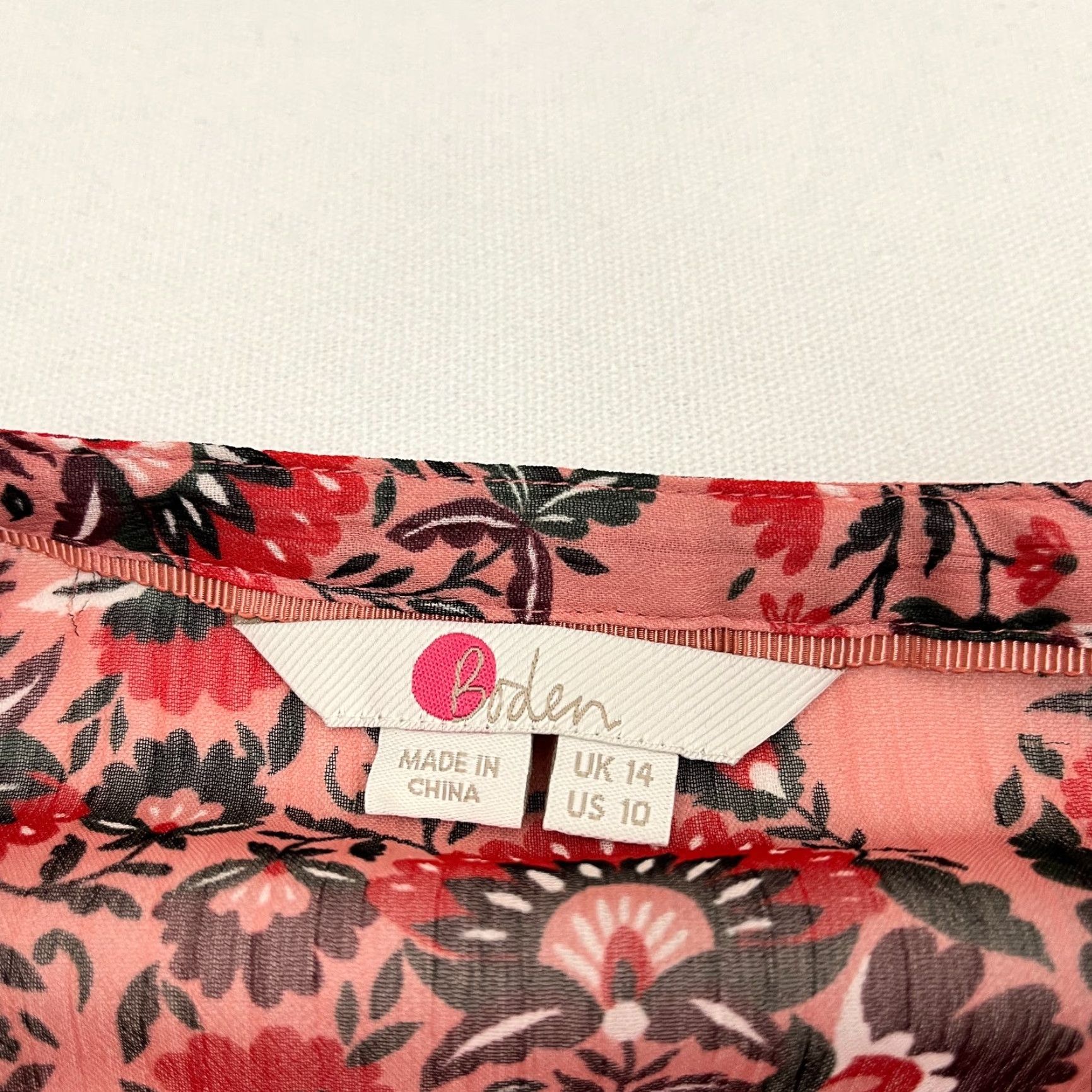 Boden VINTAGE Boden Blouse W/ Tank Top Womens UK 14 / US 10 Pink Red Floral Sheer Ruffle Boho Size L / US 10 / IT 46 - 3 Thumbnail