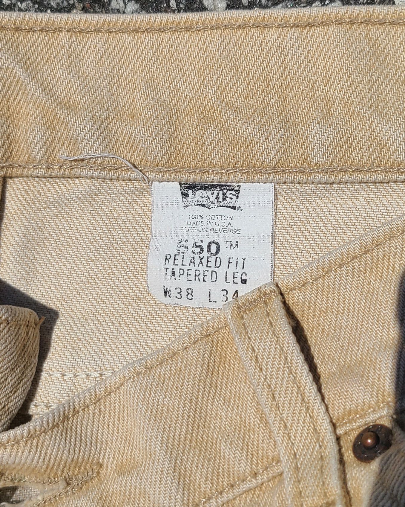 Levi's × Levi's Vintage Clothing Vintage 1996 Levi's 550 Orange Tab Rare Cream Made in USA Size US 38 / EU 54 - 2 Thumbnail