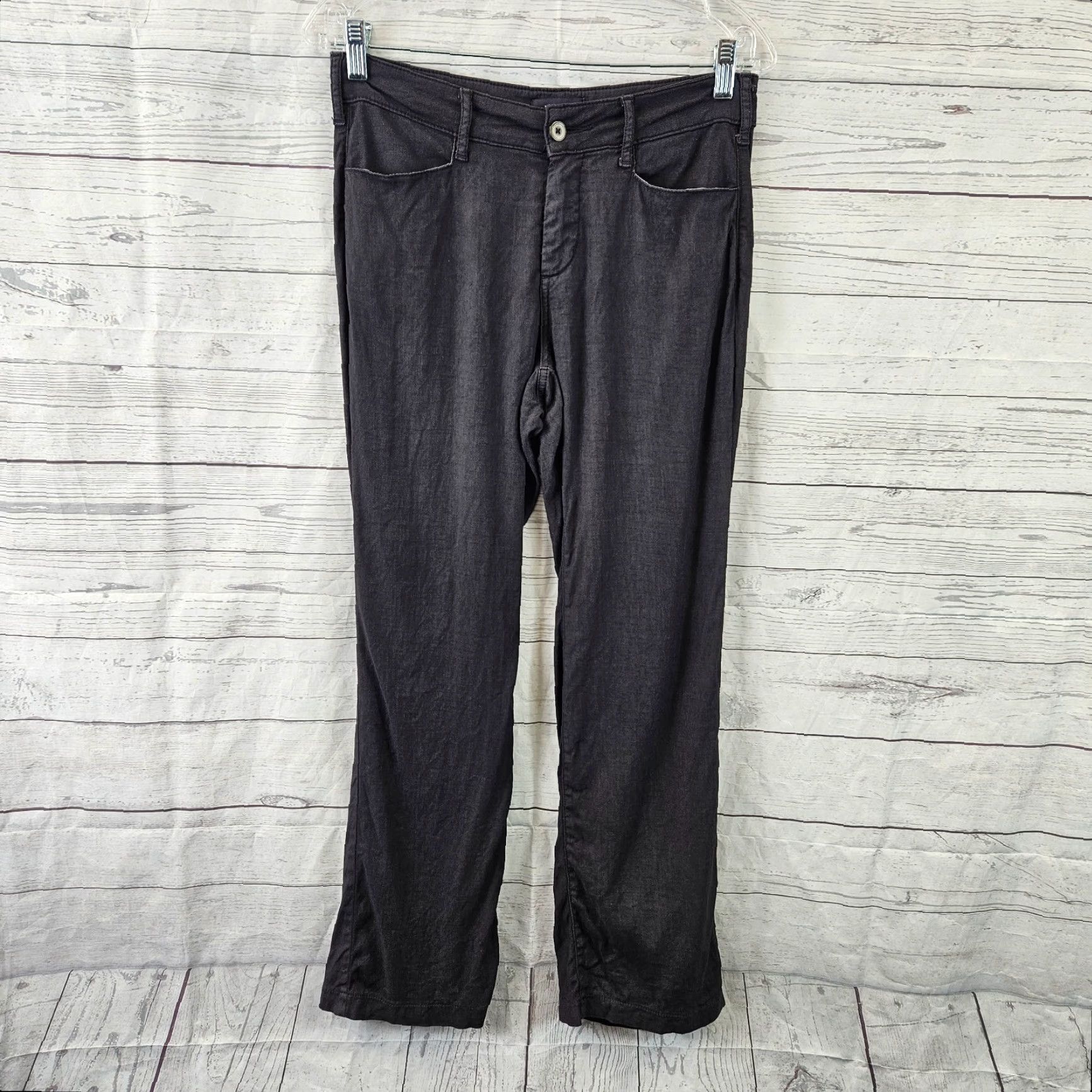 NYDJ NYDJ Womens Pants Sz 2P Solid Black Linen Blend Mid Rise Straight Leg 28in Inseam Womens Pants 2P Black Linen Blend Straight Leg Mens? Womens Size 26" / US 2 / IT 38 - 2 Thumbnail