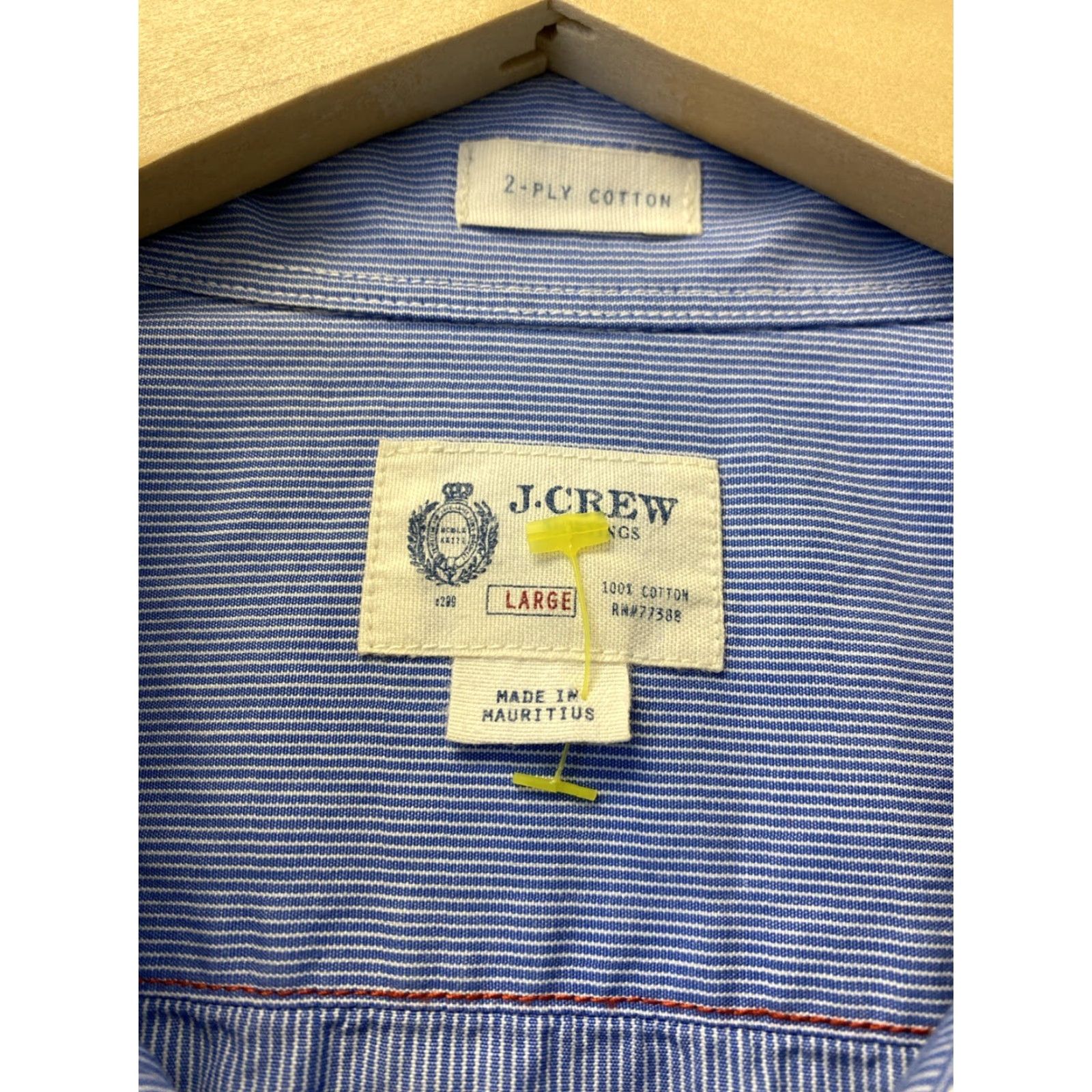 J.Crew J.CREW Classic Fit Blue Button-Up Shirt Large Long Sleeve Cotton Mens Size US L / EU 52-54 / 3 - 3 Thumbnail