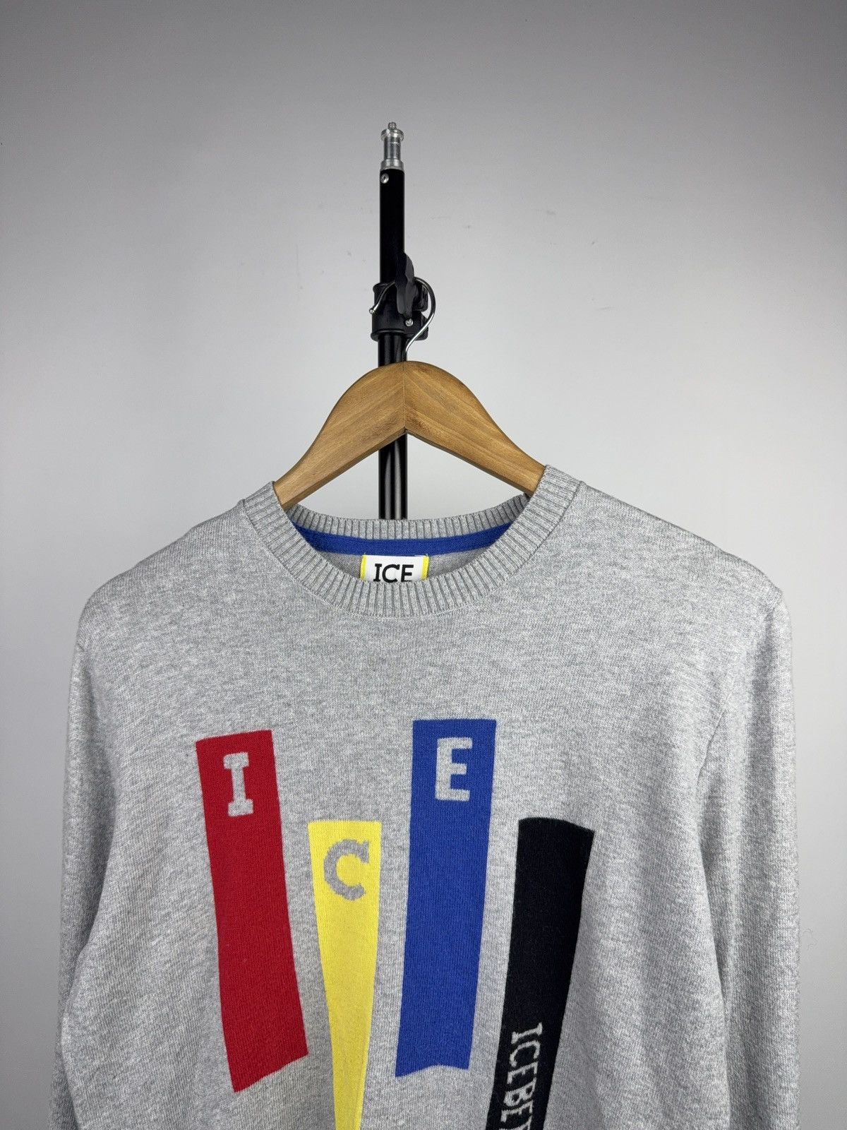 Iceberg Luxury ICE Iceberg Grey Multi-Color Logo Knit Sweater Size US S / EU 44-46 / 1 - 2 Thumbnail