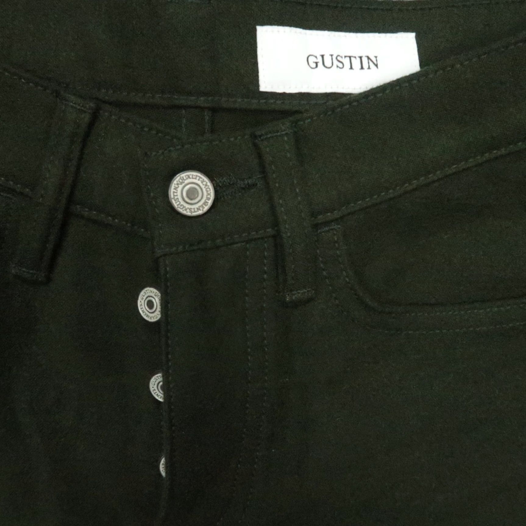 Gustin Gustin Pants Mens 29x30 Olive Green 5-Pocket Trouser Slim Fit Wool Nylon Chino Size US 29 - 3 Thumbnail