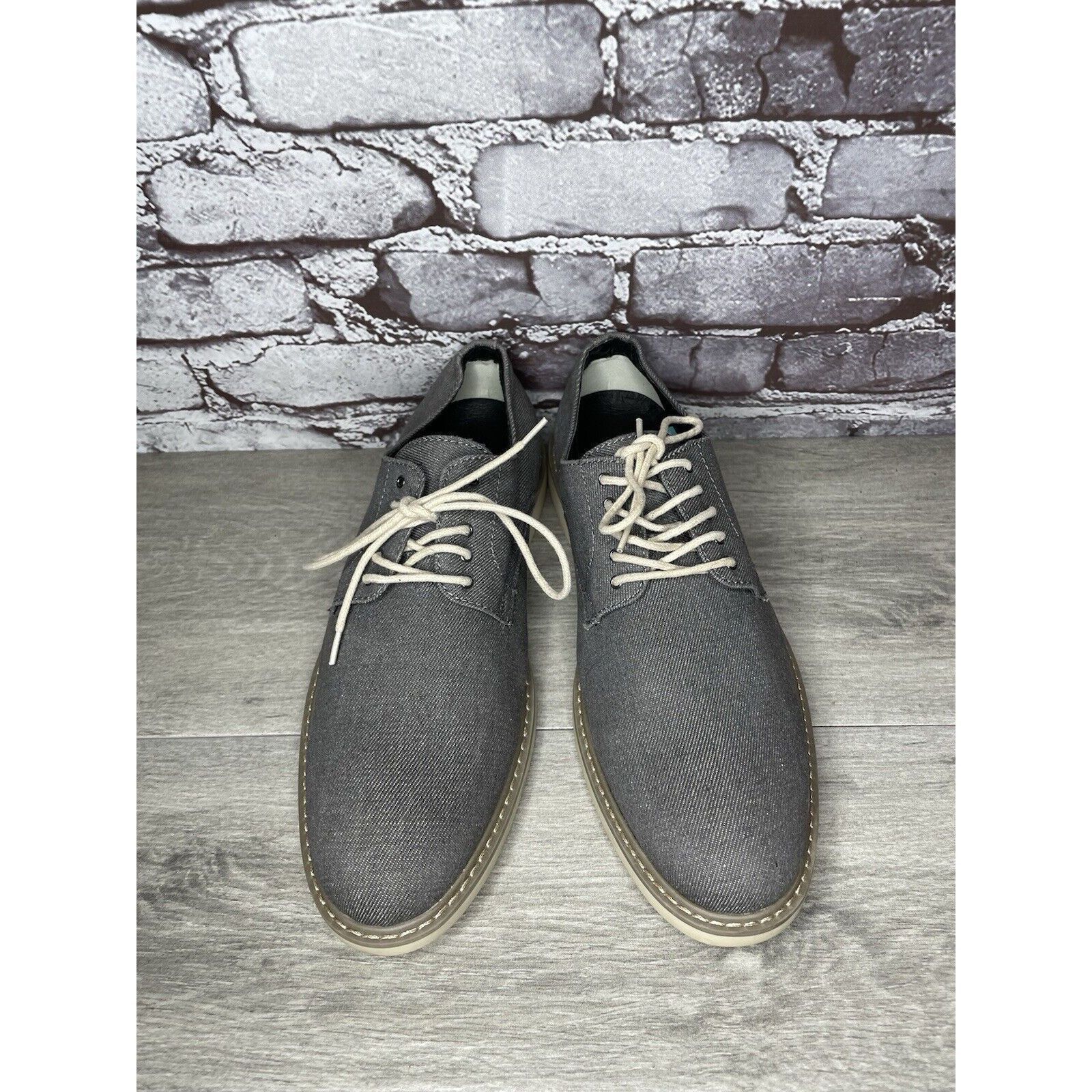 Public Opinion Public Opinion Gray Derby Oxfords Textured Fabric Casual Lac Size US 9.5 / EU 42-43 - 15 Thumbnail