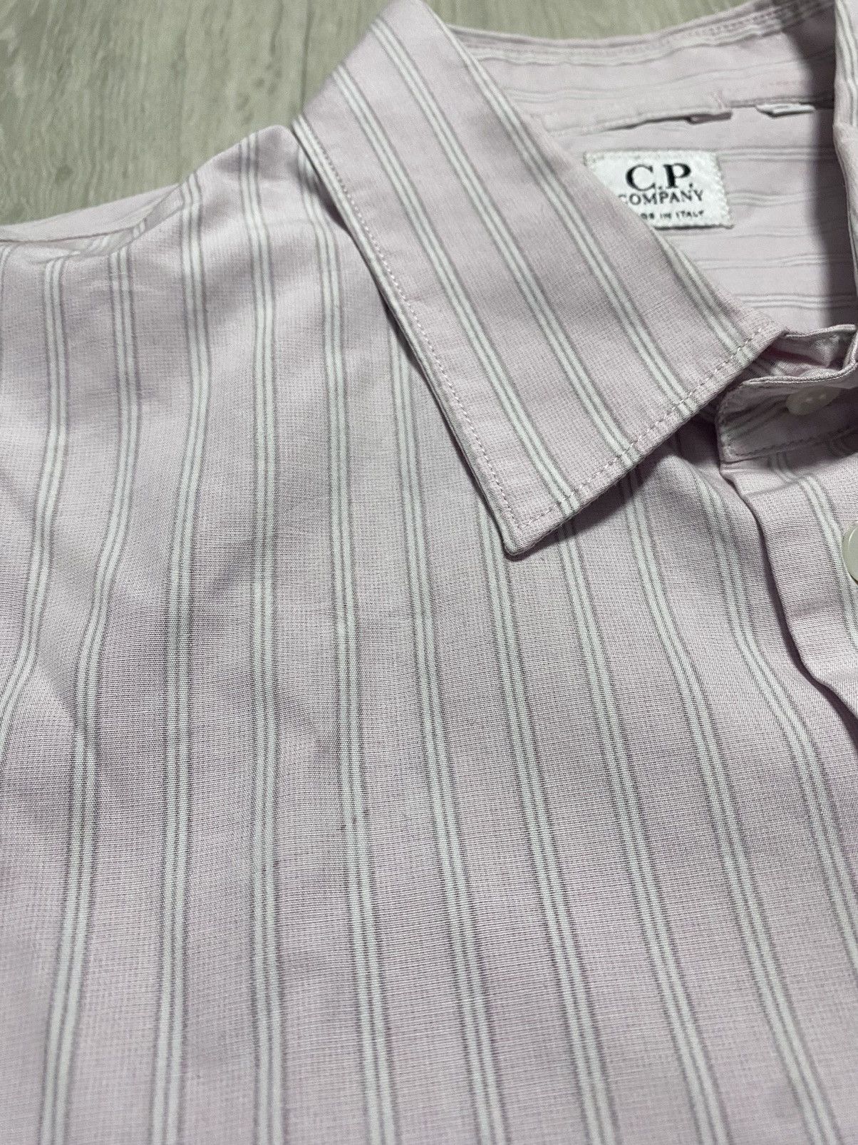 C.P. Company C.P. Company Vintage Pink Striped Long Sleeved Cotton Shirt Size US XL / EU 56 / 4 - 23 Thumbnail