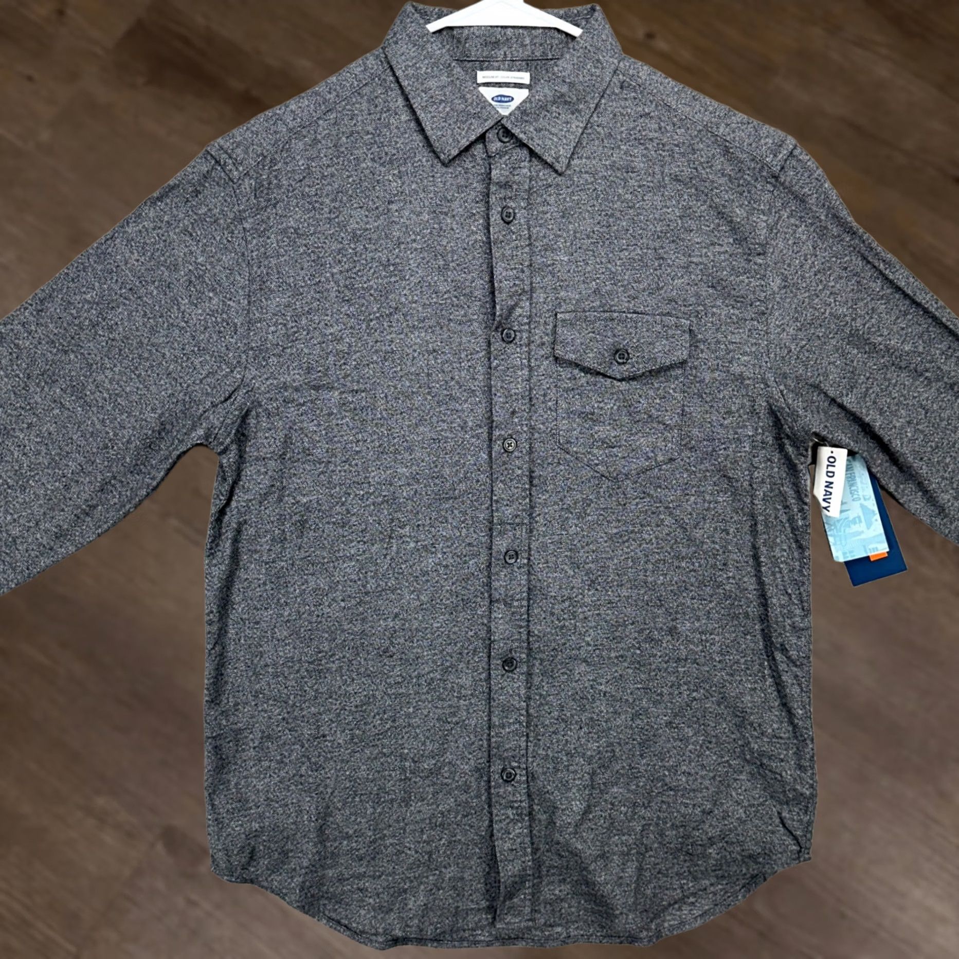 Old Navy Old Navy Shirt Flannel Button Up Mens Medium Gray Regular Fit Pocket NEW Size US M / EU 48-50 / 2 - 1 Thumbnail