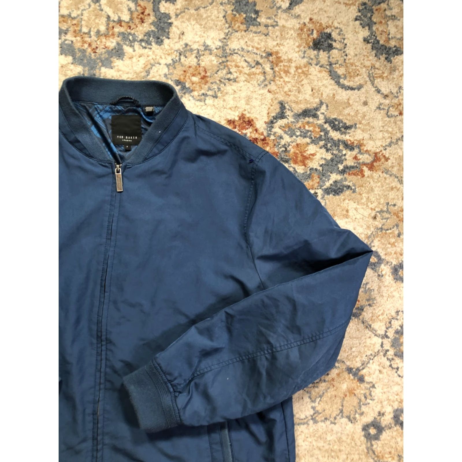 Ted Baker Ted Baker London Jacket Mens 3XL Blue Bomber Microfiber Full Zip Lined Casual Size US XXL / EU 58 / 5 - 4 Thumbnail