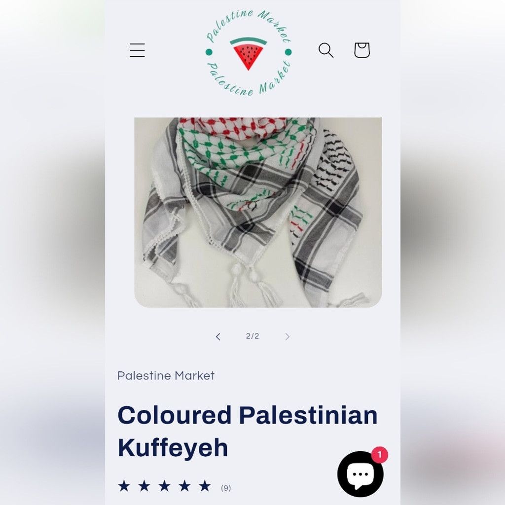 NBDN Nobrandedon Authentic Cotton Palestinian Keffiah Kuffeyeh Size ONE SIZE - 3 Thumbnail