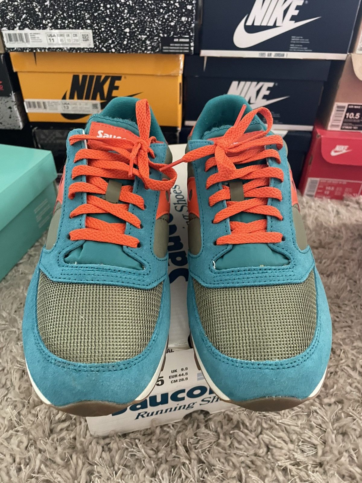 Saucony Saucony Jazz Original Teal/Olive/Orange Size US 10.5 / EU 43-44 - 4 Thumbnail
