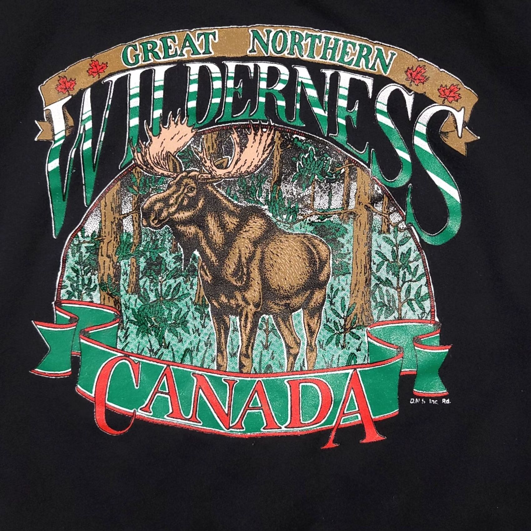 Greats VINTAGE 90s Streetwear Sweatshirt Mens XL Black Great Northern Wilderness Canada Sweatshirt Pullover Crew Neck Fleece Graphic Print Size US XL / EU 56 / 4 - 4 Thumbnail