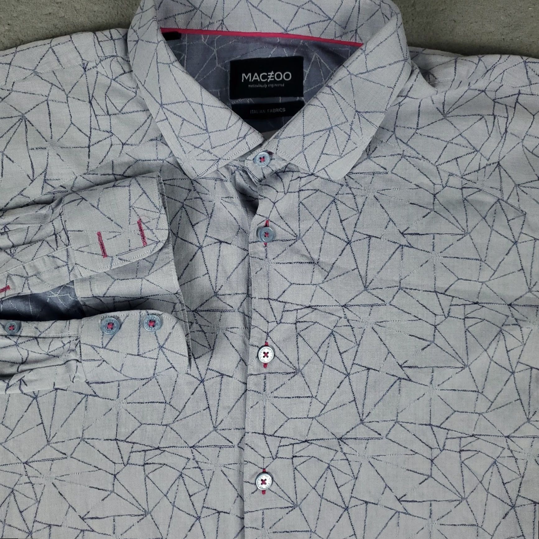 Maceoo Maceoo Shirt Mens 3XL Blue Abstract Button-Up Long Sleeve Casual Geometric Colorful Modern Preppy Business Workwear Size US XXL / EU 58 / 5 - 2 Thumbnail