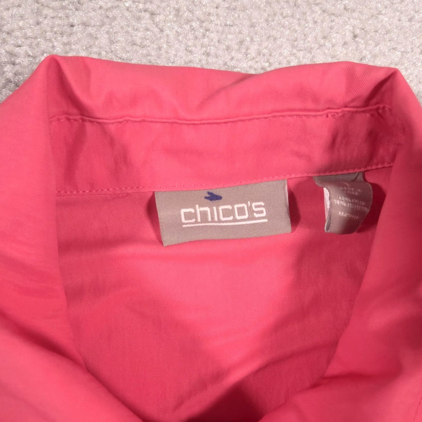 Vintage VINTAGE Chico's Jacket Womens 1 Pink Lightweight Microfiber Full Zip Collar Pockets Size XS / US 0-2 / IT 36-38 - 4 Thumbnail