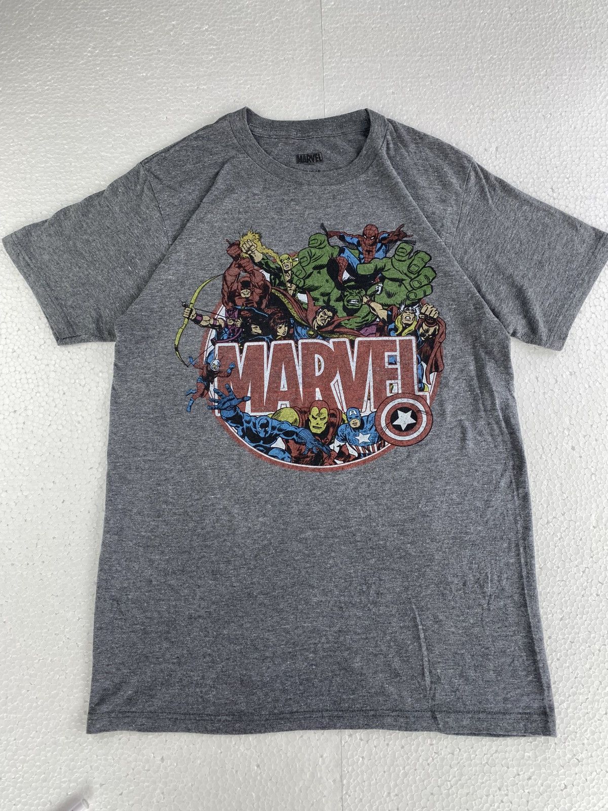 Anime × Marvel Comics × Vintage Marvel Comic Collage Of Superhero Avengers tshirt (B15) Size US S / EU 44-46 / 1 - 1 Thumbnail