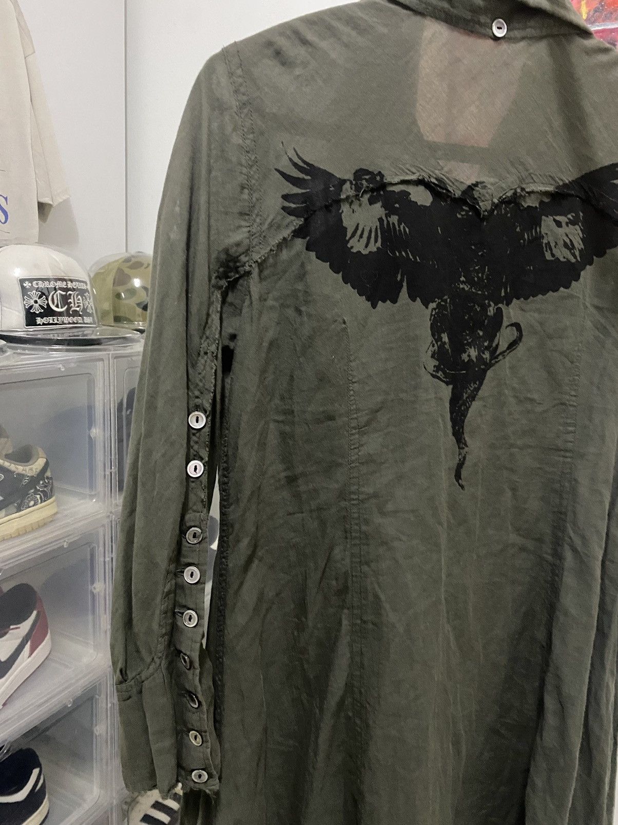 Le Grande Bleu (L.G.B.) 2000s Le Grande Bleu G/Dress Griffin Gothic Punk Shirt Size XS / US 0-2 / IT 36-38 - 6 Thumbnail