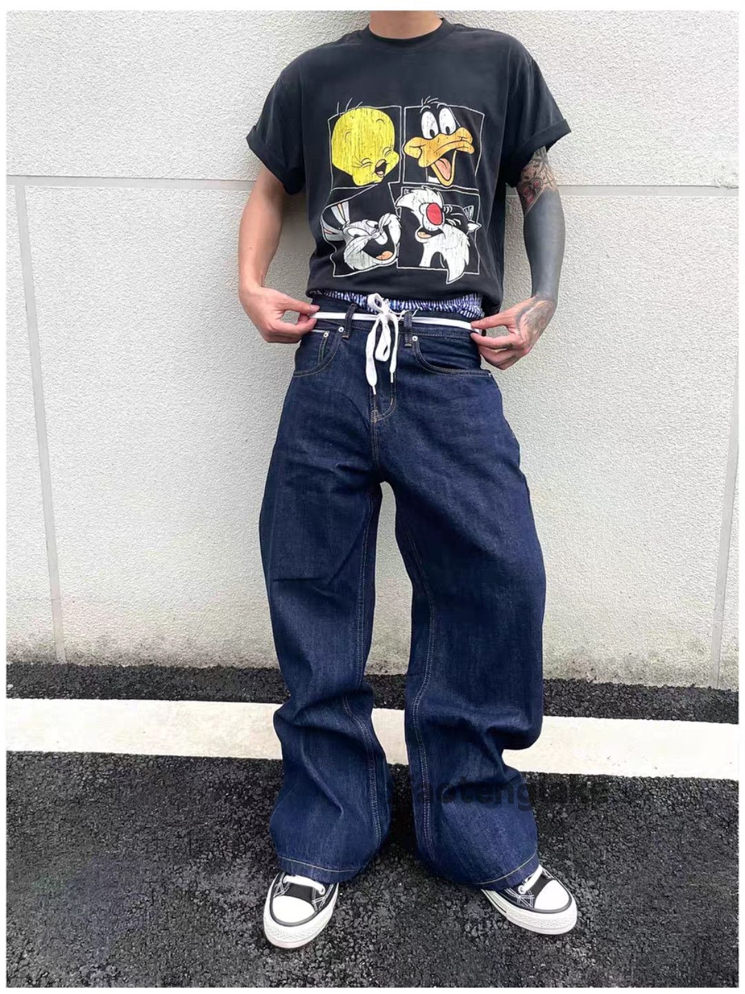 Jean Utility punk yuppie loose baggy flared hiphop jeans Size US 32 / EU 48 - 1 Thumbnail